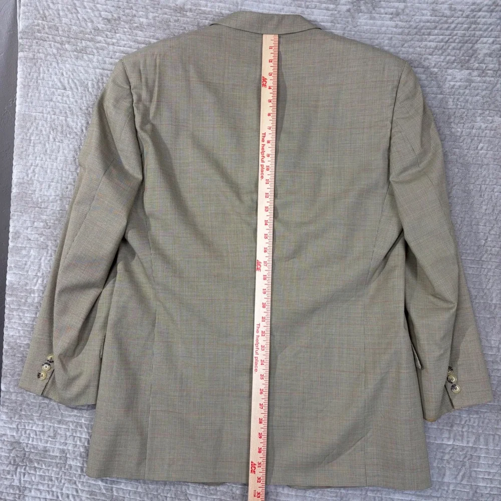 VTG Gucci Wool Blazer Tan Brown Micro Check Sport Coat Made in Switzerland 54L